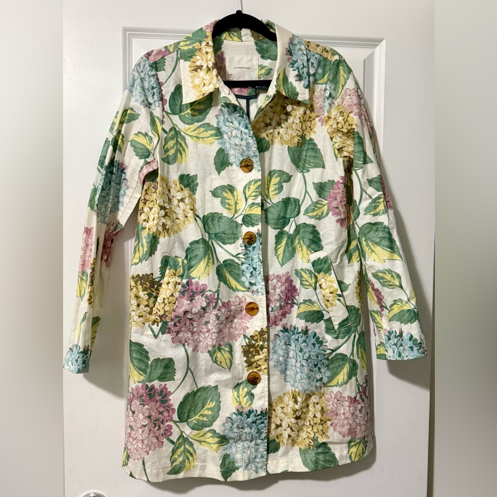 Anthropologie Multicolor Floral Rain Coat